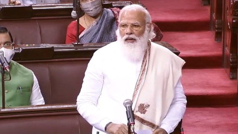 PM narendra Modi in Rajya Sabha