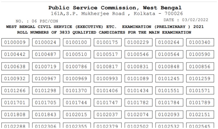 WBPSC Civil Services Prelims Result 2021: जारी हुआ WBPSC सिविल सेवा प्रारंभिक परीक्षा 2021 का रिजल्ट घोषित, ऐसे करें डाउनलोड