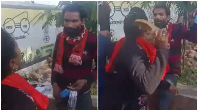 Madhya Pradesh Viral Video : महिला को मास्क न लगाने के लिए टोका तो मरी सेंडल, गुस्साई महिला का वीडियो हुआ वायरल