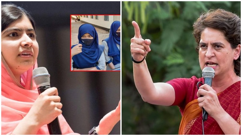 Karnataka Hijab row: हिजाब विवाद पर Priyanka Gandhi-Malala Yousafzai ने पूछा स्कूल में आने से रोकने वाले कौन होते हैं आप?