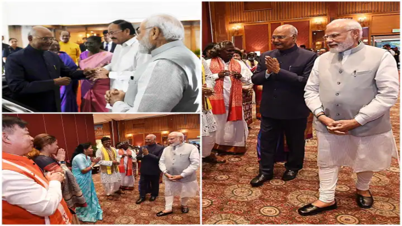 President Farewell Dinner: राष्ट्रपति कोविंद की रायसीना से विदाई, पीएम मोदी ने होस्ट किया रात्रिभोज, देखें तस्वीरें