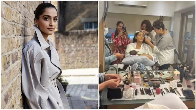 वायु को ब्रेस्टफीड कराते हुए Sonam Kapoor ने करवाया मेकअप, वायरल हुआ वीडियो