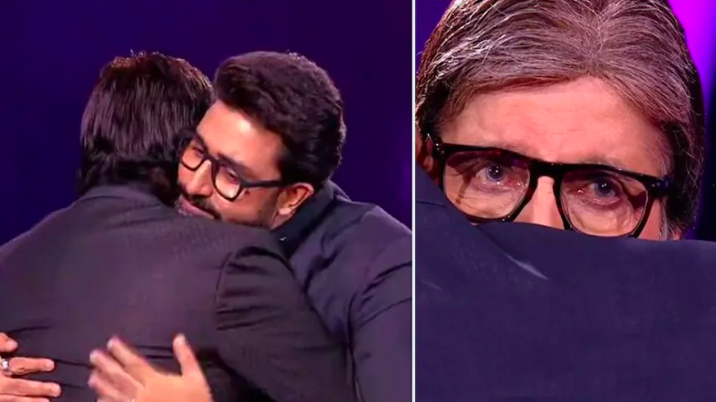 KBC : बेटे को गले से लगाकर रो पड़े Big B, मनाया 80वां जन्मदिन