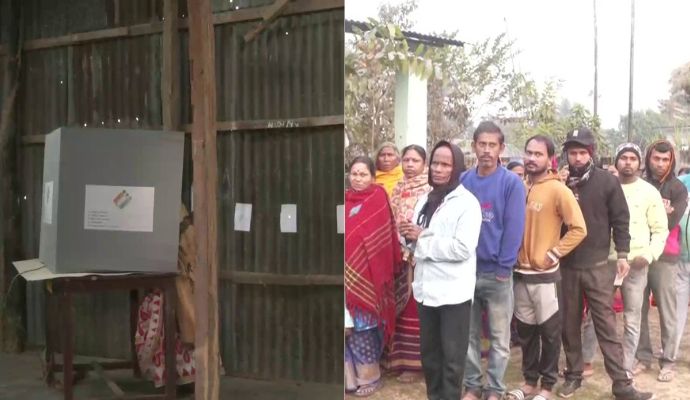 त्रिपुरा में विधानसभा चुनाव के लिए मतदान शुरू, वोटिंग के लिए लगी लंबी कतारें