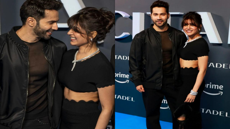 Citadel London Premier: Varun और Samantha ने इवेंट पर ब्लैक में ट्वीनिंग कर क्लिक कराईं तस्वीरें