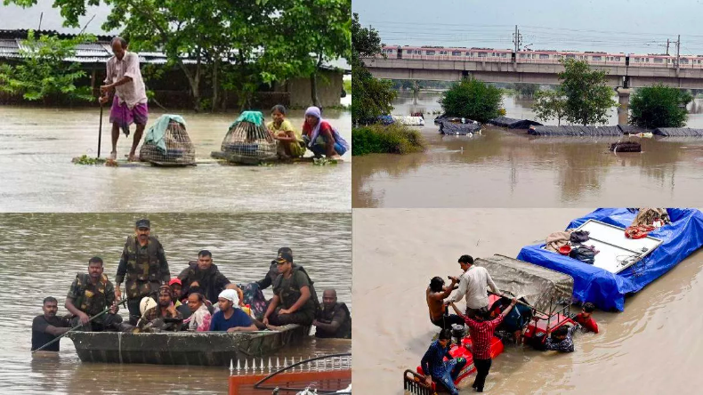 Flood: बाढ़ से दिल्ली से बुरा हाल, पंजाब में नावों से BSF की पेट्रोलिंग, हरियाणा में तबाही