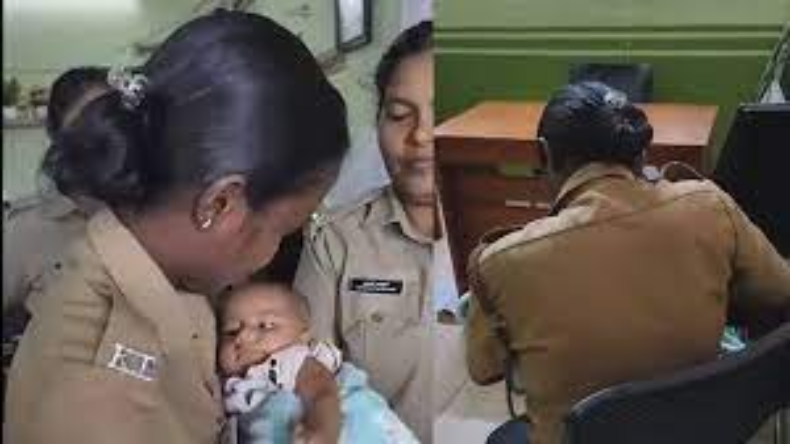 Lady Police: भूखे बच्चे पर महिला पुलिस ने दिखाई ममता, पिलाया अपना दूध