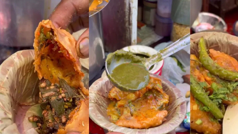 Bhindi Samosa: समोसे में आलू की जगह दिखी भिंडी, लोगों ने कहा- क्या मजबूरी थी…