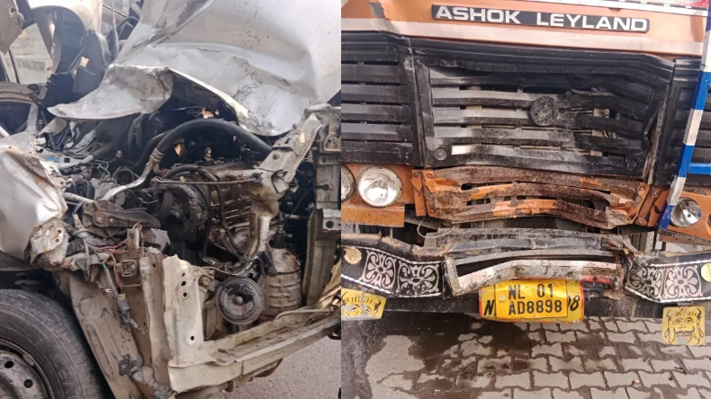 Delhi Accident: बदरपुर फ्लाईओवर पर कार और ट्रक के बीच भीषण टक्कर, तीन की मौत, चार घायल