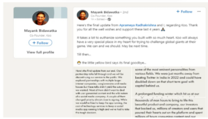 Mayank Bidawat's LinkedIn post