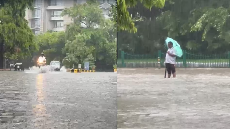 Delhi Rain: दिल्ली-NCR में झमाझम बारिश, सड़कों पर भरा पानी