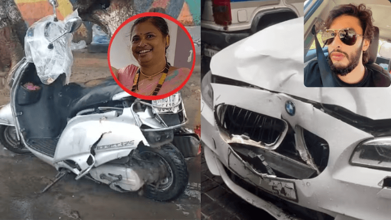 शिवसेना नेता के बेटे ने BMW से पति-पत्नी को मारी टक्कर, महिला की मौत