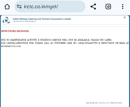 IRCTC website down 